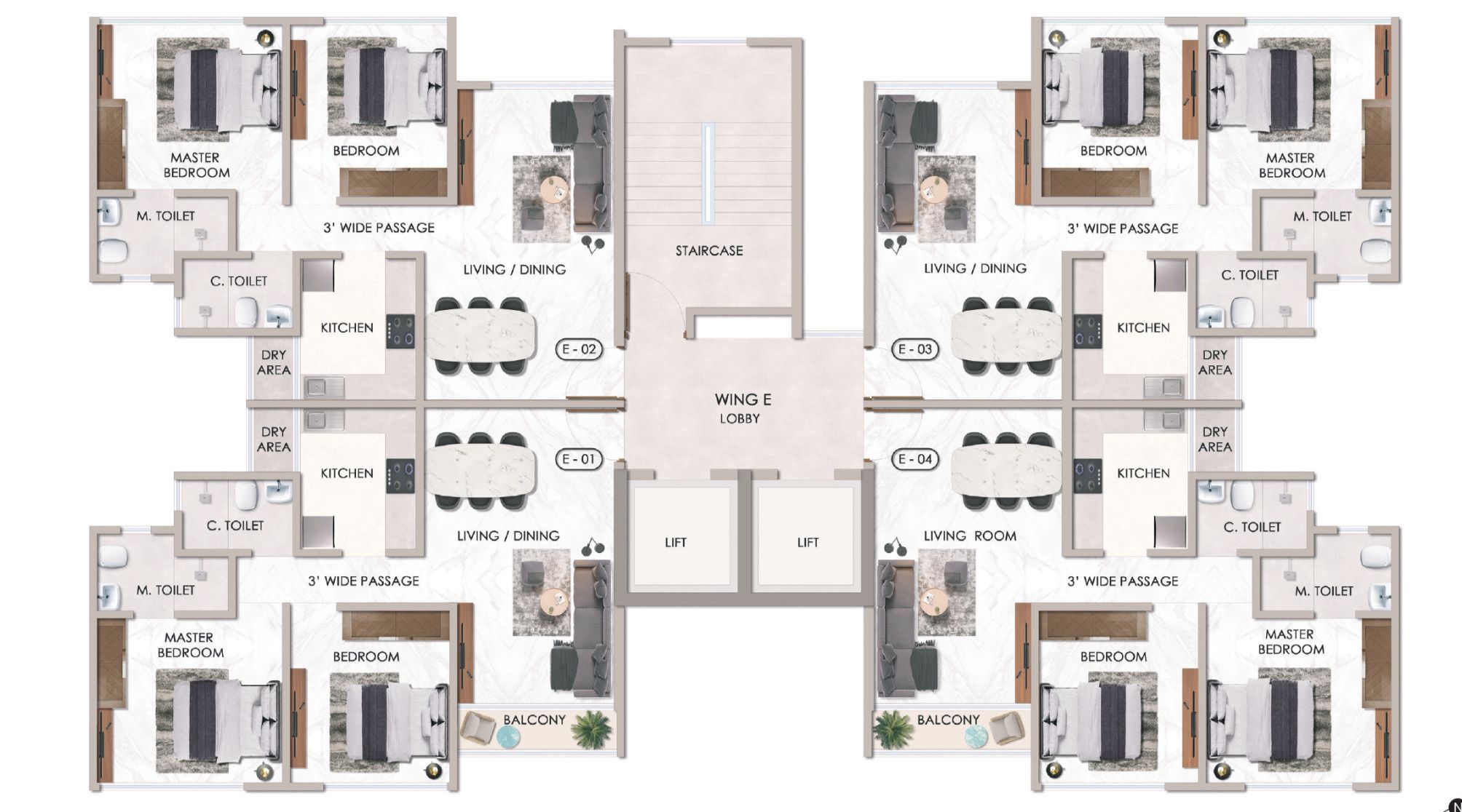Sheth-Promont-Typical-Floor-Plan-Wing-E